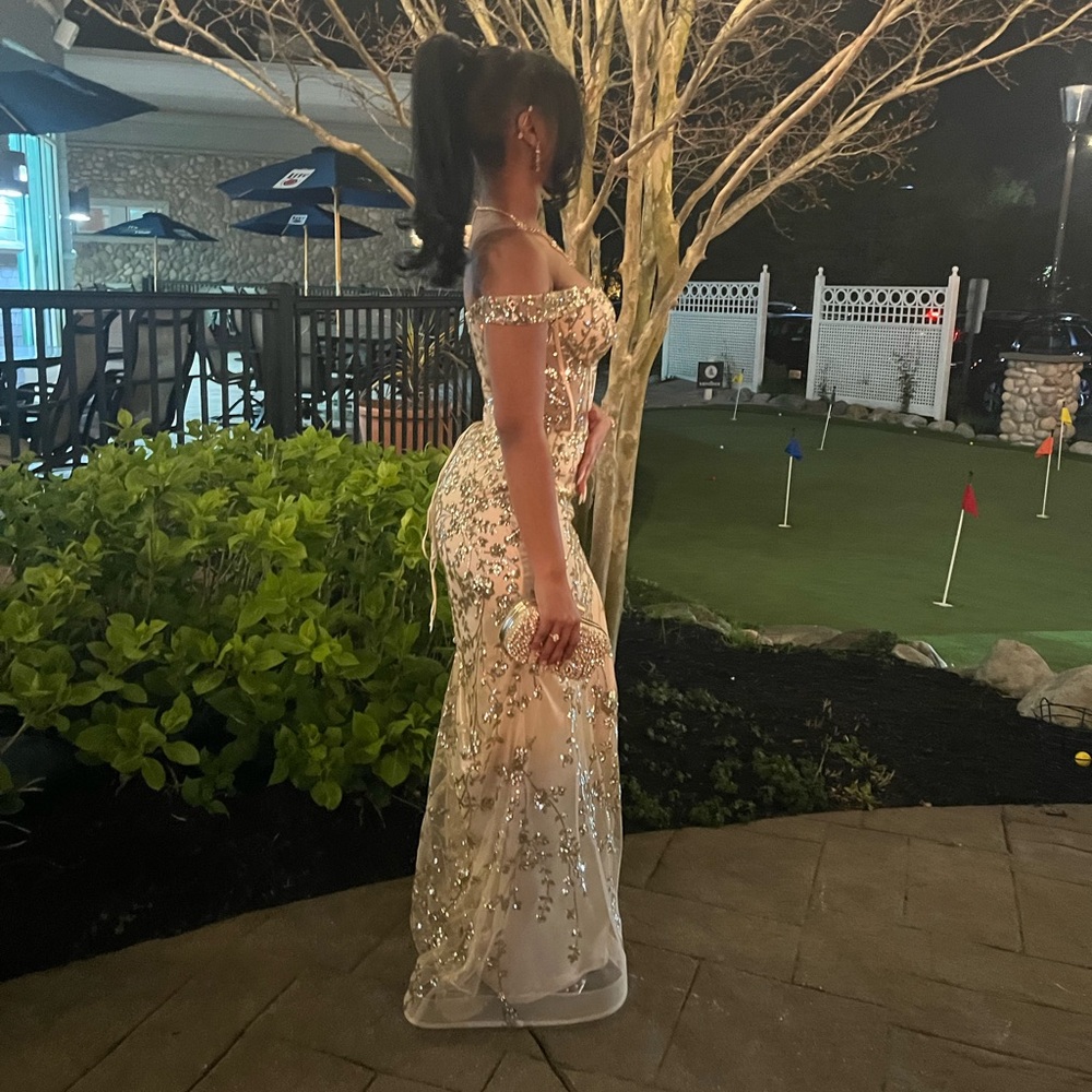 gold prom dress